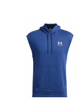 Under Armour Men's Icon Fleece Sleeveless Hoodie - Tech Blue & White